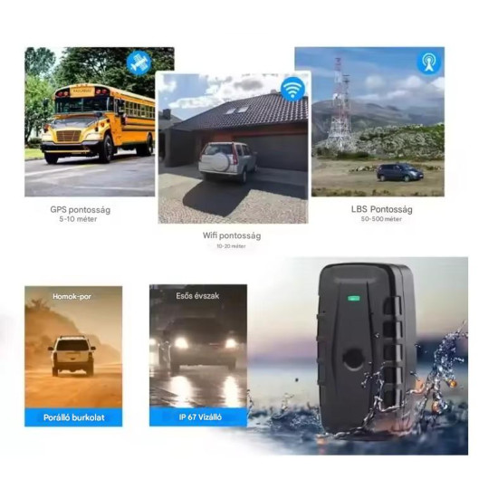 Caxtrack CA-76B 4G LTE CAT1+2G GSM/GPRS/EDGE 10.000 mAh vezeték nélküli vízálló mágneses GPS nyomkövető tracker